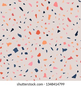 Terrazzo seamless pattern. Broken stone mosaic.