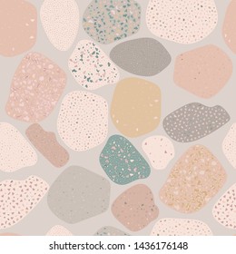 Terrazzo seamless pattern. Broken stone mosaic.