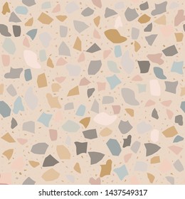 Terrazzo seamless pattern. Broken stone mosaic.