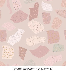 Terrazzo seamless pattern. Broken stone mosaic.