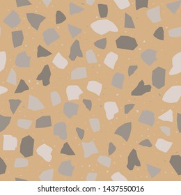 Terrazzo seamless pattern. Broken stone mosaic.