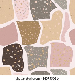 Terrazzo seamless pattern. Broken stone mosaic.