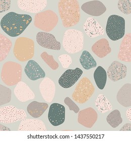 Terrazzo seamless pattern. Broken stone mosaic.
