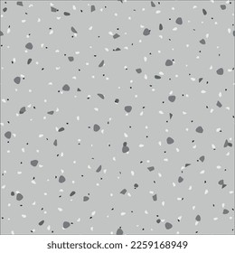 Terrazzo Seamless Pattern. Terrazzo Color Quartz Material. Marble Rock Granite Texture. Vector Venetian Classic Design. Gray Mosaic Glass Background. Floor Seamless Irregular Art. Stone Abstract Print