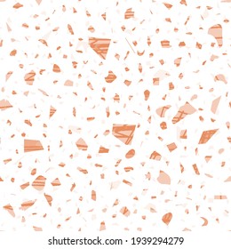 Terrazzo seamless pattern. Colorful classic flooring texture. Charming background made of natural stones, granite, quartz, marble, and concrete. Magnetic seamless terrazzo.