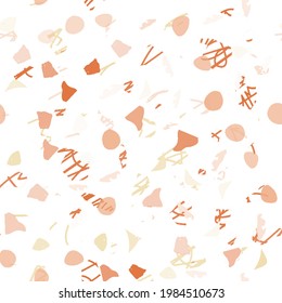 Terrazzo seamless pattern. Colorful classic flooring texture. Charming background made of natural stones, granite, quartz, marble, and concrete. Lively seamless terrazzo.