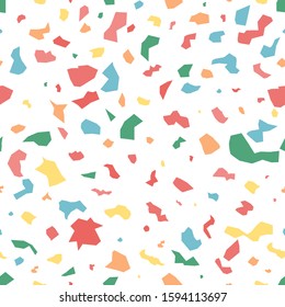 Terrazzo seamless pattern with colorful rock pieces. Terrazzo seamless pattern. Marble texture. Terrazzo floor marble pattern. Vector illustration.