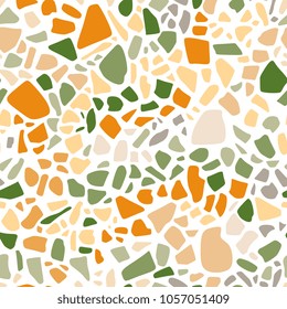 Terrazzo seamless pattern. Colorful vector background with abstract ornament. 