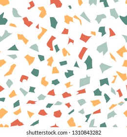 Terrazzo seamless pattern. Colorful vector background with abstract print. Ornament for fabric and interior design