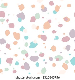 Terrazzo seamless pattern. Colorful vector background with abstract print. Ornament for fabric and interior design