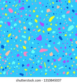 Terrazzo seamless pattern. Colorful vector background with abstract print. Ornament for fabric and interior design