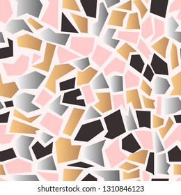 Terrazzo seamless pattern. Colorful vector background with abstract print. Ornament for fabric and interior design