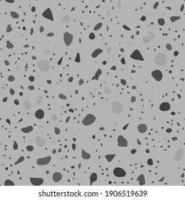 Patrón ininterrumpido de Terrazzo. Textura clásica oscura del suelo. El entorno es encantador, con piedras naturales, granito, cuarzo, mármol y hormigón. Terrazzo bastante inquebrantable.