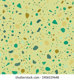 Terrazzo seamless pattern. Dark classic flooring texture. Charming background made of natural stones, granite, quartz, marble, and concrete. Pretty seamless terrazzo.