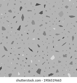 Terrazzo seamless pattern. Dark classic flooring texture. Charming background made of natural stones, granite, quartz, marble, and concrete. Pretty seamless terrazzo.