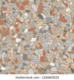 Terrazzo seamless pattern design with neutral colored pebbles/floor design seamless pattern vector EPS10 illustration