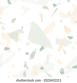 Patrón ininterrumpido de Terrazzo. Baldosas superficiales minimalistas para la decoración interior.  El terrazo es un patrón impecable en colores fríos.  Fondo de piedra natural, granito, cuarzo, mármol, hormigón. 