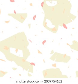 Terrazzo seamless pattern. Earthy  minimalistic floor tile for interior decoration.  Terrazzo  seamless pattern in cool colors.  Background made of natural stones, granite, quartz, marble, concrete. 