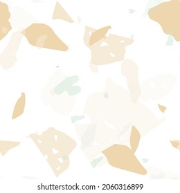 Terrazzo seamless pattern. Earthy  minimalistic floor tile for interior decoration.  Terrazzo  seamless pattern in cool colors.  Background made of natural stones, granite, quartz, marble, concrete. 