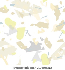 Terrazzo seamless pattern. Earthy  minimalistic floor tile for interior decoration.  Background made of natural stones, granite, quartz, marble, concrete.  Terrazzo  seamless pattern in cool colors. 