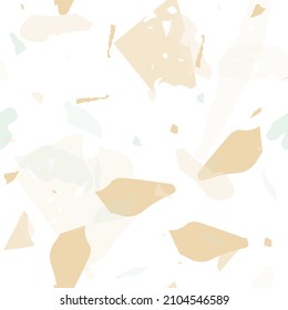 Terrazzo seamless pattern. Earthy  minimalistic floor tile for interior decoration.  Background made of natural stones, granite, quartz, marble, concrete.  Terrazzo  seamless pattern in cool colors. 