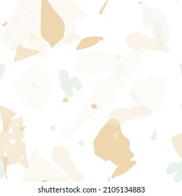 Terrazzo seamless pattern. Earthy  minimalistic floor tile for interior decoration.  Background made of natural stones, granite, quartz, marble, concrete.  Terrazzo  seamless pattern in cool colors. 