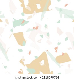 Patrón ininterrumpido de Terrazzo. Baldosas superficiales minimalistas para la decoración interior.  Fondo de piedra natural, granito, cuarzo, mármol, hormigón.  El terrazo es un patrón impecable en colores fríos. 