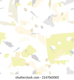 Terrazzo seamless pattern. Earthy  minimalistic floor tile for interior decoration.  Background made of natural stones, granite, quartz, marble, concrete.  Terrazzo  seamless pattern in cool colors. 