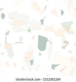 Patrón ininterrumpido de Terrazzo. Baldosas superficiales minimalistas para la decoración interior.  El terrazo es un patrón impecable en colores fríos.  Fondo de piedra natural, granito, cuarzo, mármol, hormigón. 