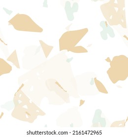 Patrón ininterrumpido de Terrazzo. Baldosas superficiales minimalistas para la decoración interior.  Fondo de piedra natural, granito, cuarzo, mármol, hormigón.  El terrazo es un patrón impecable en colores fríos. 
