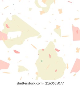 Terrazzo seamless pattern. Earthy  minimalistic floor tile for interior decoration.  Background made of natural stones, granite, quartz, marble, concrete.  Terrazzo  seamless pattern in cool colors. 