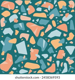terrazzo seamless pattern, fabric motif, marble background