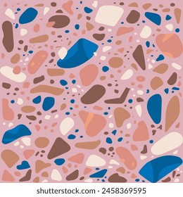 terrazzo seamless pattern, fabric motif, marble background