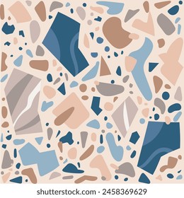 terrazzo seamless pattern, fabric motif, marble background