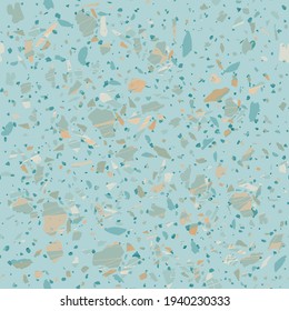 Terrazzo seamless pattern. Gentle classic flooring texture. Classic background made of natural stones, granite, quartz, marble, and concrete. Pleasing seamless terrazzo.