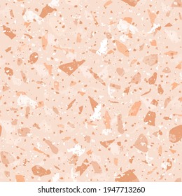 Motif harmonieux de Terrazzo. Texture douce et classique du sol. Arrière-plan élégant fait de pierres naturelles, granit, quartz, marbre et béton. Un terrazzo harmonieux sans faille.