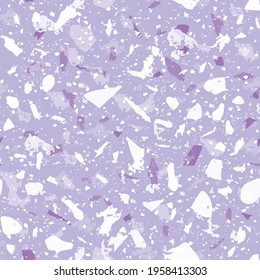 Terrazzo seamless pattern. Gentle classic flooring texture. Classy background made of natural stones, granite, quartz, marble, and concrete. Immaculate seamless terrazzo.