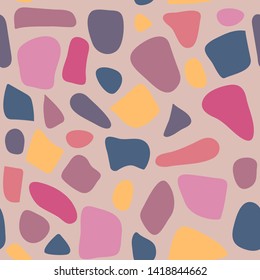 Terrazzo seamless pattern. Pattern ideal for wrapping paper, wallpaper, terrazzo flooring. Colorful vector illustration. EPS10
