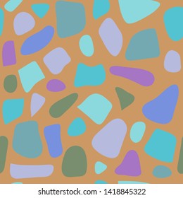 Terrazzo seamless pattern. Pattern ideal for wrapping paper, wallpaper, terrazzo flooring. Colorful vector illustration. EPS10