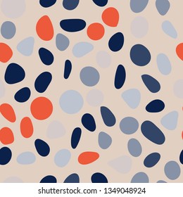 Terrazzo seamless pattern. Imitation of a Venetian stone floor with granite and quartz chips for the house. The texture is suitable for textiles, prints, packaging design. Vector illustration.