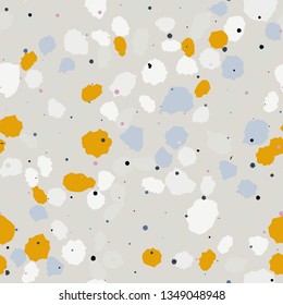 Terrazzo seamless pattern. Imitation of a Venetian stone floor with granite and quartz chips for the house. The texture is suitable for textiles, prints, packaging design. Vector illustration.