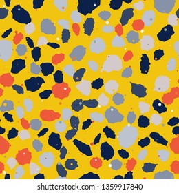 Terrazzo seamless pattern. Imitation of a Venetian stone floor with granite and quartz chips for the house. The texture is suitable for textiles, prints, packaging design. Vector illustration.