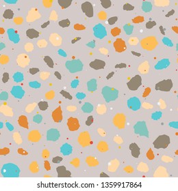 Terrazzo seamless pattern. Imitation of a Venetian stone floor with granite and quartz chips for the house. The texture is suitable for textiles, prints, packaging design. Vector illustration.