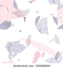 Terrazzo seamless pattern. Modern classic flooring texture. Terrazzo  seamless pattern in cool colors.  Background made of natural stones, granite, quartz, marble, concrete. 