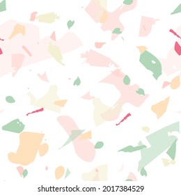 Terrazzo seamless pattern. Modern classic flooring texture. Background made of natural stones, granite, quartz, marble, concrete.  Terrazzo  seamless pattern in cool colors. 