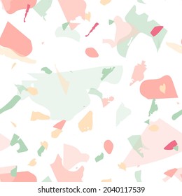 Terrazzo seamless pattern. Modern classic flooring texture. Background made of natural stones, granite, quartz, marble, concrete.  Terrazzo  seamless pattern in cool colors. 
