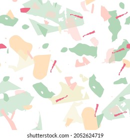 Terrazzo seamless pattern. Modern classic flooring texture. Background made of natural stones, granite, quartz, marble, concrete.  Terrazzo  seamless pattern in cool colors. 