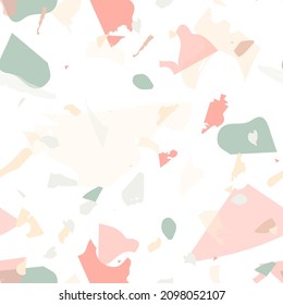 Terrazzo seamless pattern. Modern classic flooring texture. Background made of natural stones, granite, quartz, marble, concrete.  Terrazzo  seamless pattern in cool colors. 