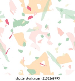 Terrazzo seamless pattern. Modern classic flooring texture. Terrazzo  seamless pattern in cool colors.  Background made of natural stones, granite, quartz, marble, concrete. 