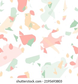 Terrazzo seamless pattern. Modern classic flooring texture. Background made of natural stones, granite, quartz, marble, concrete.  Terrazzo  seamless pattern in cool colors. 